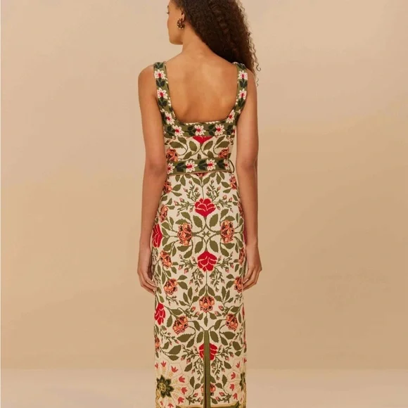 NWT FARM Rio Sand Garden Tapestry Knit Dress size M - Picture 3 of 7